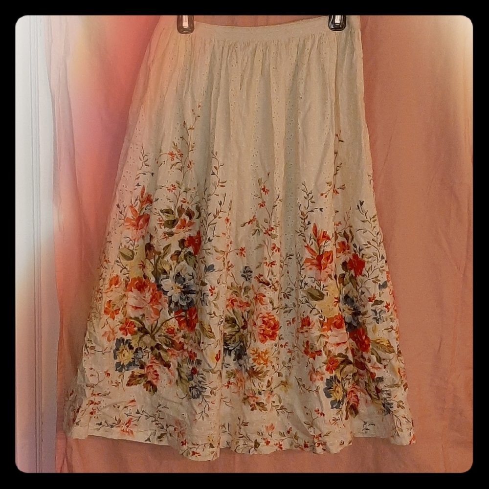 Long floral skirt